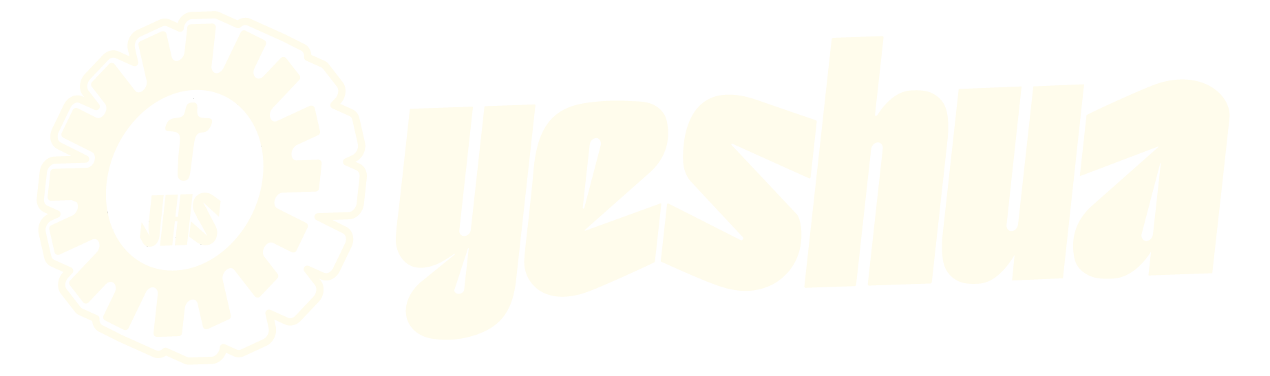 Logo Yeshua - ícone branco e o nome yeshua em cor branca ao lado do ícone